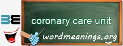 WordMeaning blackboard for coronary care unit